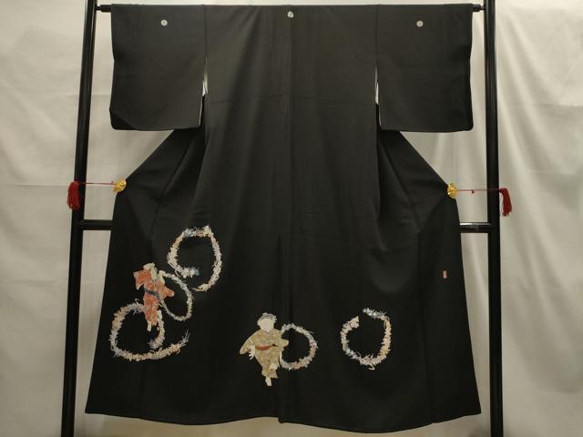 平和屋着物■豪華黒留袖　作家者　童子　正絹　逸品　AABH6231sx