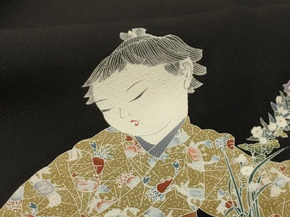 平和屋着物■豪華黒留袖　作家者　童子　正絹　逸品　AABH6231sx