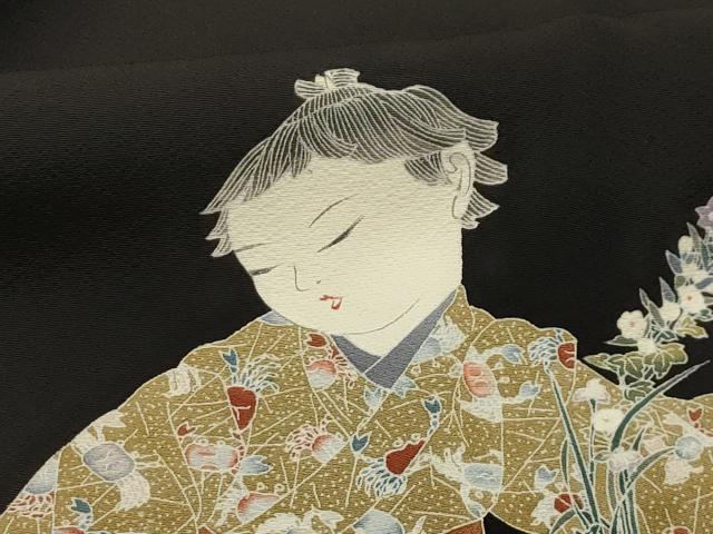 平和屋着物■豪華黒留袖　作家者　童子　正絹　逸品　AABH6231sx