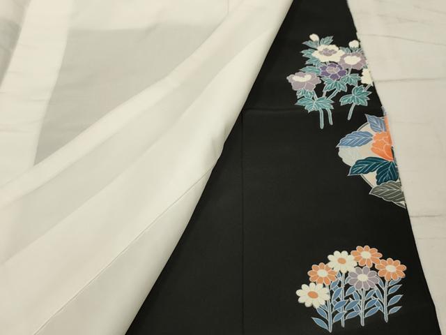 平和屋着物■豪華黒留袖 地紙花鳥文 正絹 逸品 AABH6232sx