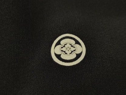 平和屋着物■豪華黒留袖 地紙花鳥文 正絹 逸品 AABH6232sx
