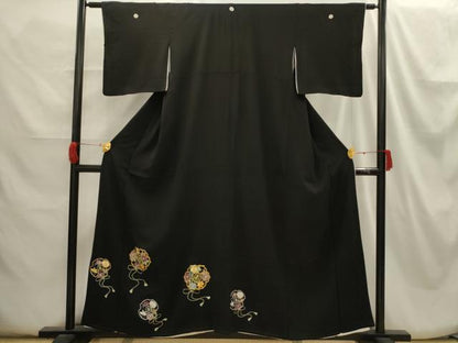 平和屋着物■豪華黒留袖　花鏡裏文　正絹　逸品　AABH6236sx
