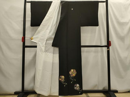 平和屋着物■豪華黒留袖　花鏡裏文　正絹　逸品　AABH6236sx