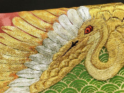平和屋着物■豪華黒留袖 雲取吉祥飛鶴文 正絹 逸品 AABH6238sx