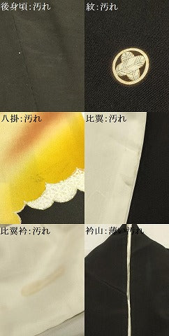 平和屋着物■豪華黒留袖 駒刺繍 雲取双鶴文 金彩 正絹 逸品 AABH6243sx