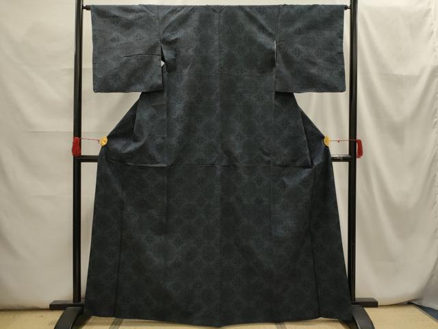平和屋着物■上質な紬　花菱文　正絹　逸品　AABH6246sx