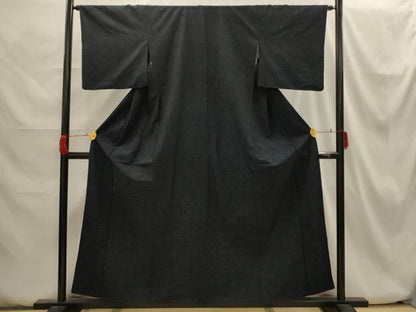 平和屋着物■上質な紬　幾何学文様　正絹　逸品　AABH6247sx