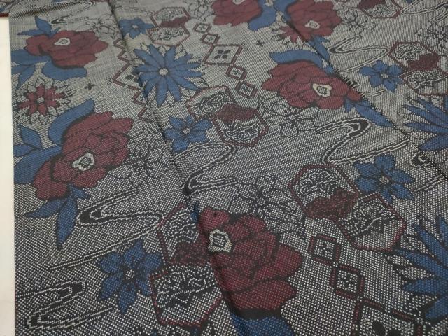 平和屋着物■本場大島紬　7マルキ　流水花文　正絹　逸品　AABH6248sx