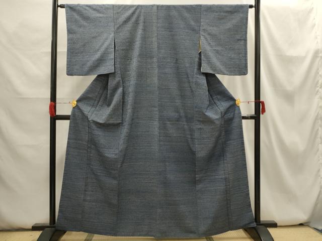 平和屋着物■上質な紬　横段文　正絹　逸品　AABH6249sx