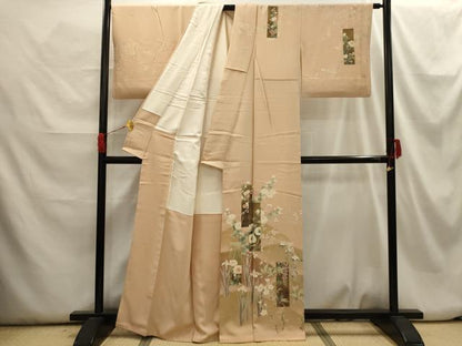 平和屋着物■訪問着 友禅 花短冊文 暈し染め 金彩 正絹 逸品 AABH6256sx