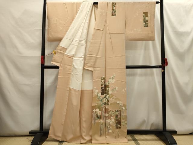 平和屋着物■訪問着 友禅 花短冊文 暈し染め 金彩 正絹 逸品 AABH6256sx