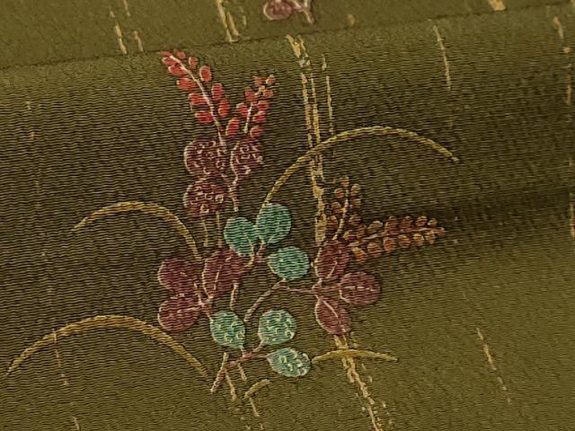 平和屋着物■訪問着　草花文　暈し染め　金彩　鬼しぼ縮緬　正絹　逸品　AABH6257sx