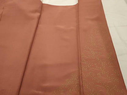 平和屋着物■訪問着　草花文　暈し染め　金彩　鬼しぼ縮緬　正絹　逸品　AABH6257sx