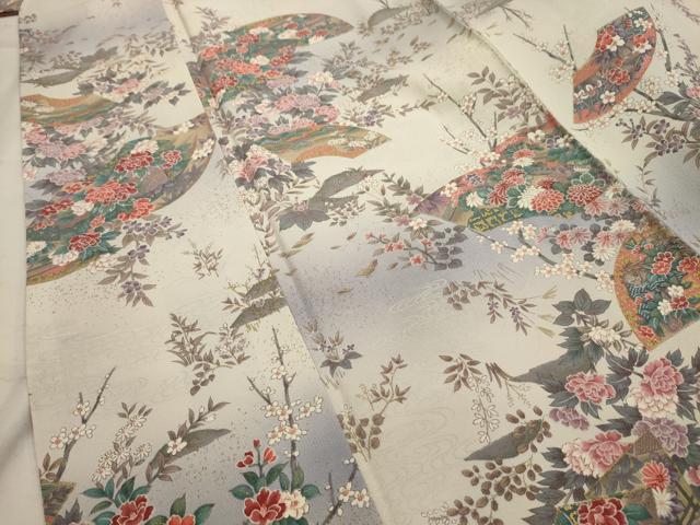 平和屋着物■上質な小紋　色紙重ね花文　暈し染め　金彩　正絹　逸品　AABH6260sx
