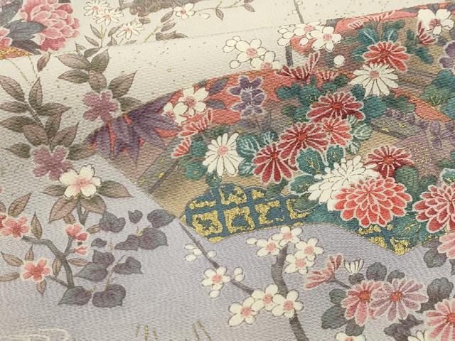 平和屋着物■上質な小紋　色紙重ね花文　暈し染め　金彩　正絹　逸品　AABH6260sx