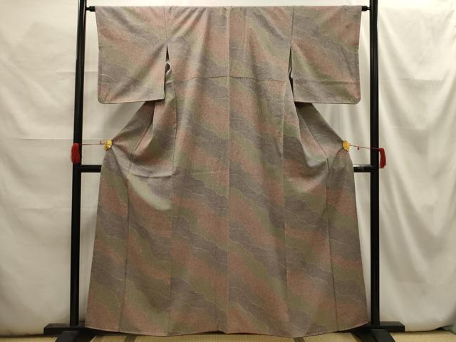 平和屋着物■上質な小紋　流水文　正絹　逸品　AABH6262sx