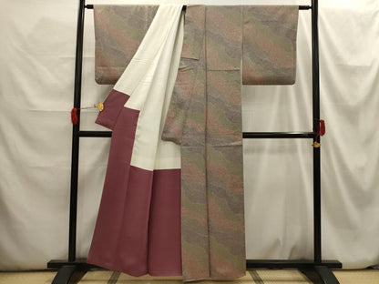 平和屋着物■上質な小紋　流水文　正絹　逸品　AABH6262sx