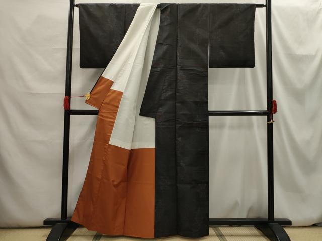平和屋着物■本場大島紬 花菱文 証紙付き 正絹 逸品 AABH6263sx