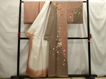 平和屋着物■訪問着　駒刺繍　扇面花文　金彩　正絹　逸品　AABH6264sx