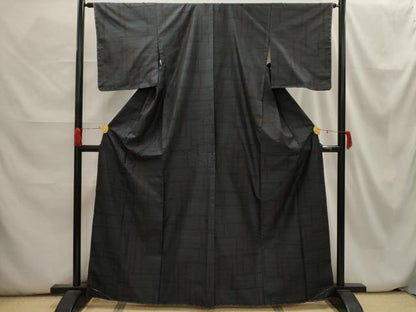 平和屋着物■本場大島紬 幾何学文様 正絹 逸品 AABH6265sx