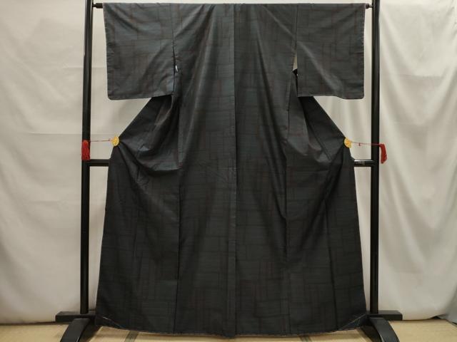 平和屋着物■本場大島紬 幾何学文様 正絹 逸品 AABH6265sx
