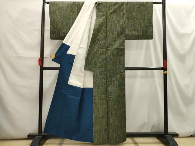 平和屋着物■上質な紬　樹林文　正絹　逸品　AABH6267sx
