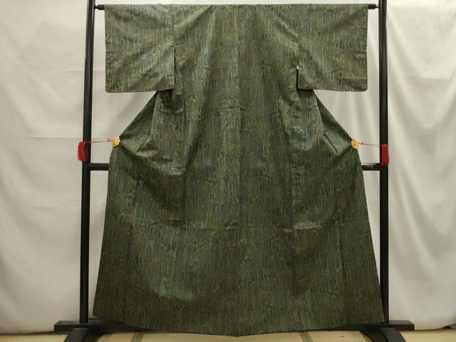 平和屋着物■上質な紬　樹林文　正絹　逸品　AABH6267sx