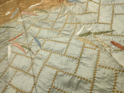 平和屋着物■訪問着　絞り　草花籬文　暈し染め　金彩　正絹　逸品　AABH6268sx