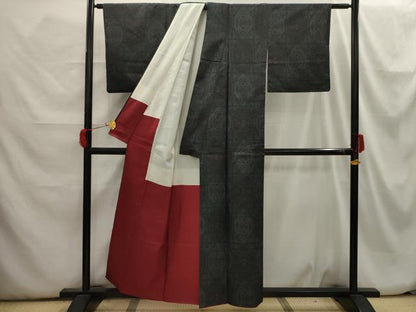 平和屋着物■上質な紬　亀甲花文　正絹　逸品　AABH6270sx