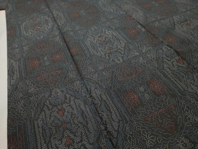 平和屋着物■上質な紬　亀甲花文　正絹　逸品　AABH6270sx