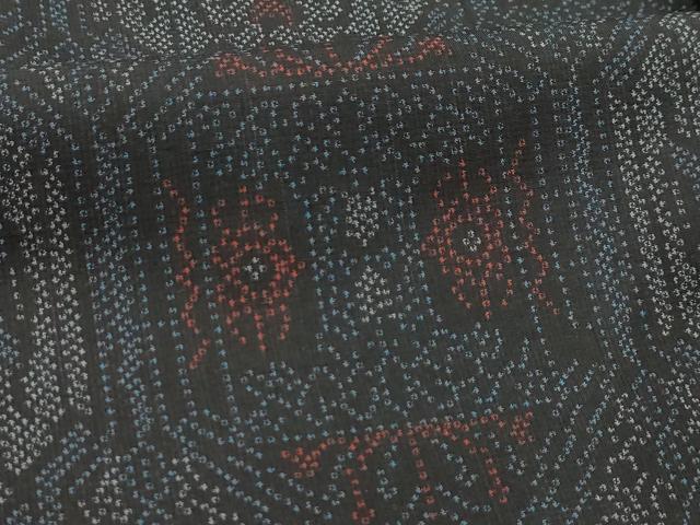 平和屋着物■上質な紬　亀甲花文　正絹　逸品　AABH6270sx
