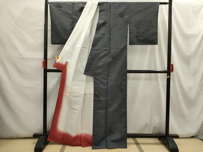 平和屋着物■上質な紬　南天文　正絹　逸品　AABH6271sx