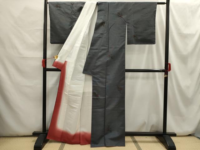 平和屋着物■上質な紬　南天文　正絹　逸品　AABH6271sx