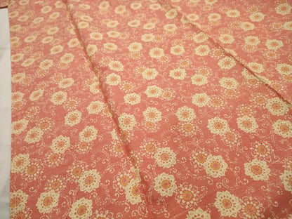 平和屋着物■上質な小紋 紬地 型染め 花唐草文 正絹 逸品 AABH6273sx