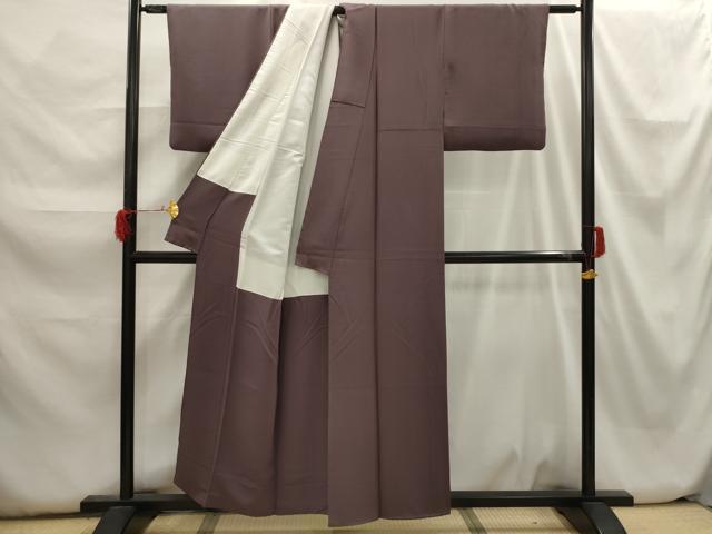 平和屋着物■上質な色無地 煤竹色 正絹 逸品 AABH6275sx