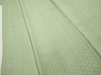 平和屋着物■上質な色無地　花菱地紋　裏葉柳色　正絹　逸品　AABH6276sx