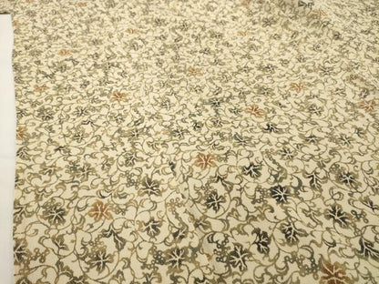 平和屋着物■上質な小紋　花唐草文　鬼しぼ縮緬　正絹　逸品　AABH6277sx