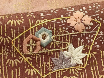 平和屋着物■訪問着　駒刺繍　地紙花文　暈し染め　金銀彩　正絹　逸品　AABH6284sx