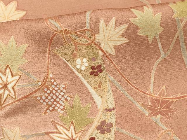 平和屋着物□訪問着 刺繍 花短冊文 暈し染め 金糸 金彩 正絹