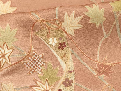 平和屋着物■訪問着 刺繍 花短冊文 暈し染め 金糸 金彩 正絹 逸品 AABH6286sx