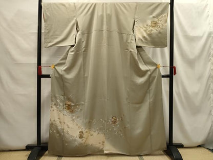 平和屋着物■訪問着　貝桶花文　暈し染め　金銀彩　正絹　逸品　AABH6288sx