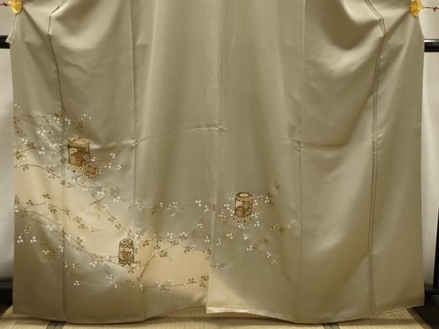 平和屋着物■訪問着　貝桶花文　暈し染め　金銀彩　正絹　逸品　AABH6288sx