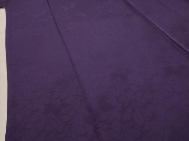 平和屋着物■上質な色無地 舞花地紋 深紫色 正絹 逸品 AABH6290sx