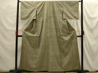 平和屋着物■上質な紬　菱間道　正絹　逸品　AABH6293sx
