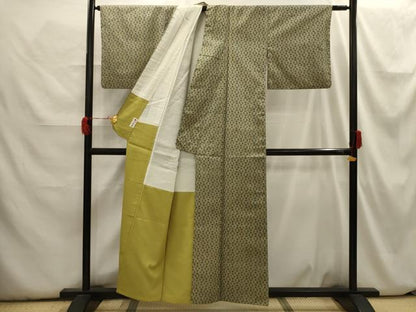 平和屋着物■上質な紬　菱間道　正絹　逸品　AABH6293sx