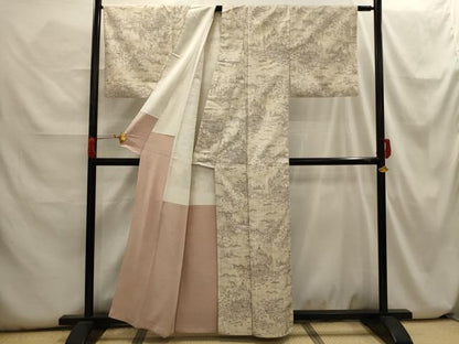 平和屋着物■上質な紬 風景文 正絹 逸品 AABH6294sx