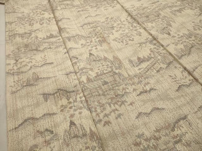平和屋着物■上質な紬 風景文 正絹 逸品 AABH6294sx