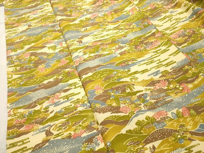 平和屋着物■上質な小紋 風景文 正絹 逸品 AABH6295sx
