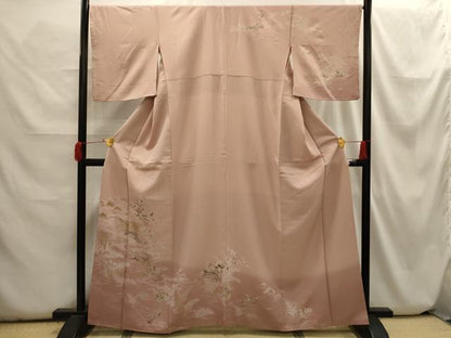 平和屋着物■訪問着　松竹梅片輪車風景文　暈し染め　金銀彩　金糸　正絹　逸品　AABH6298sx