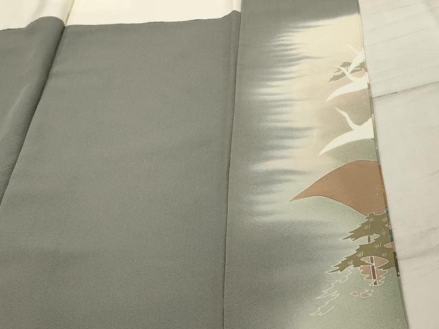 平和屋着物■豪華色留袖　作家物　駒刺繍　飛鶴浜松文　暈し染め　金彩　正絹　逸品　AABH6299sx